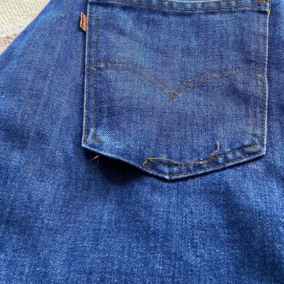 Vintage 70s Levi’s 517 0917 32x29 Blue Jeans Bootcut Flare 1978 Talon Orange Tab - Picture 5 of 13